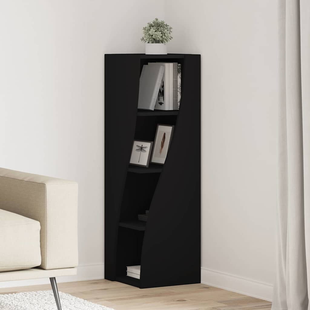 vidaXL Szafka narożna Czarny 32x32x102cm Materiał drewnopochodny