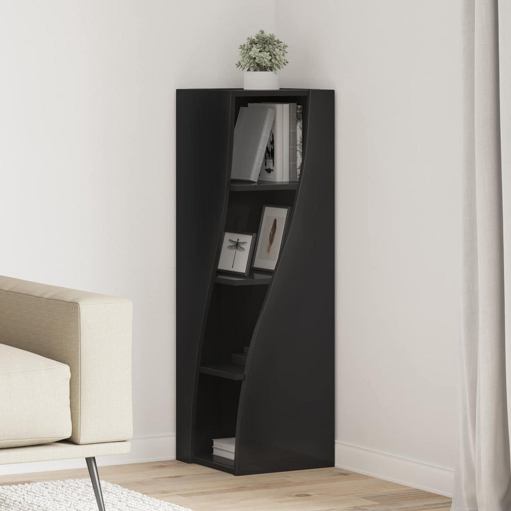 vidaXL Szafka narożna 32x32x102cm Drewno inżynieryjne Czarny