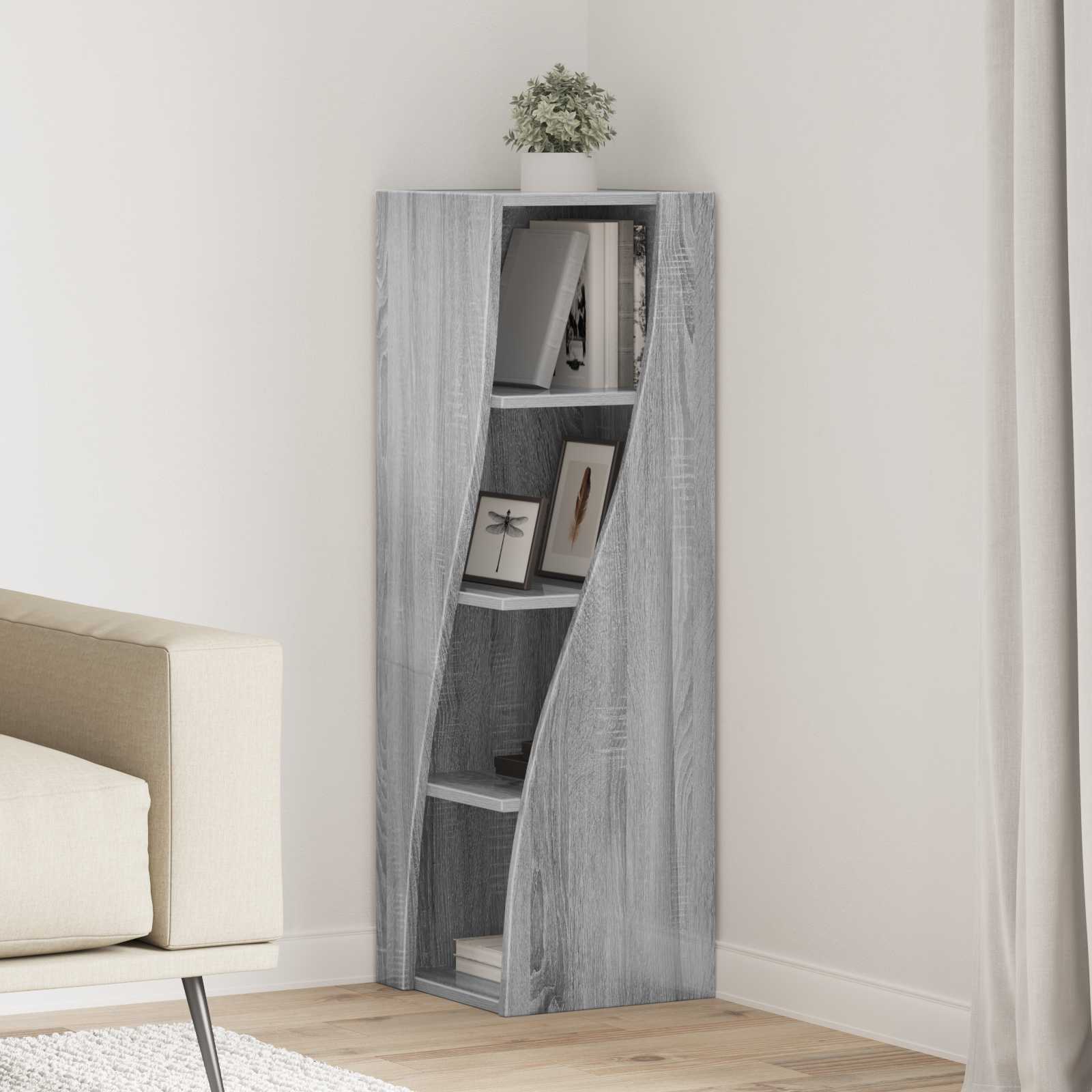 vidaXL Szafka narożna 32x32x102cm Drewno inżynieryjne Szary Sonoma
