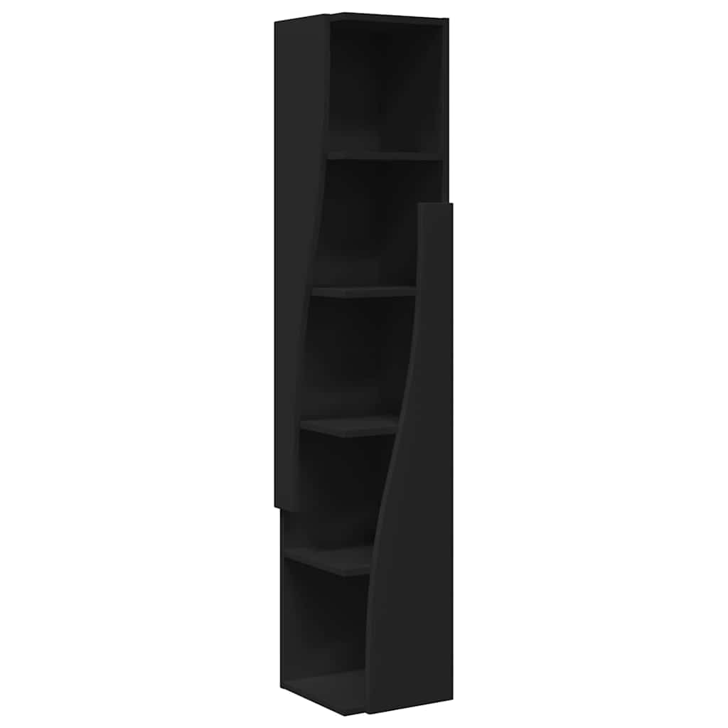 vidaXL Szafka narożna Czarny 27,5x27x140cm Materiał drewnopochodny