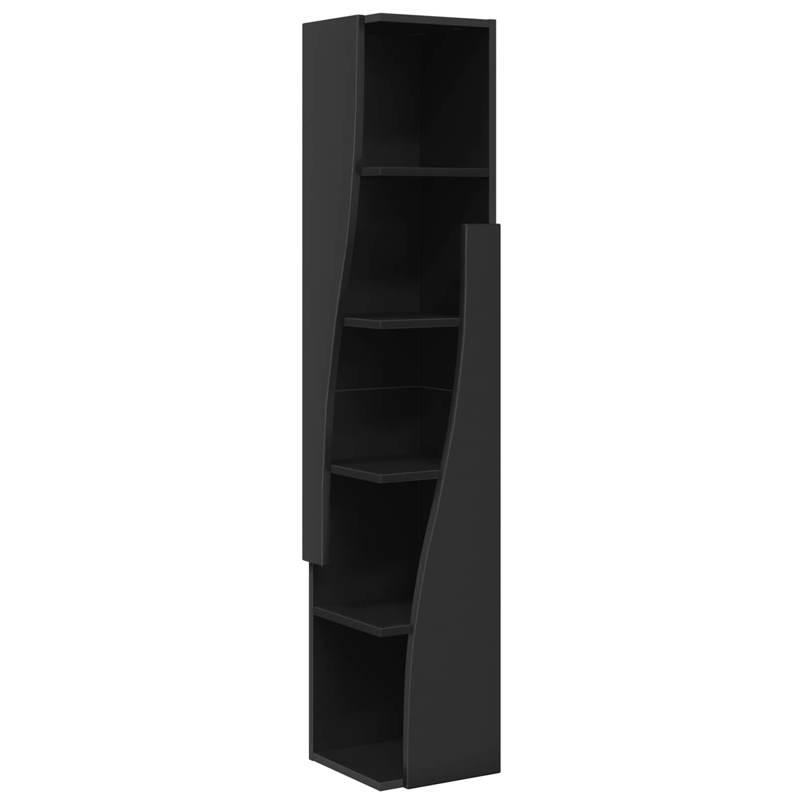 vidaXL Szafka narożna 27,5x27x140cm Drewno inżynieryjne Czarny