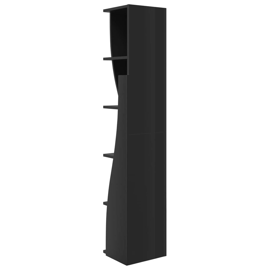 vidaXL Szafka narożna 27,5x27x140cm Drewno inżynieryjne Czarny