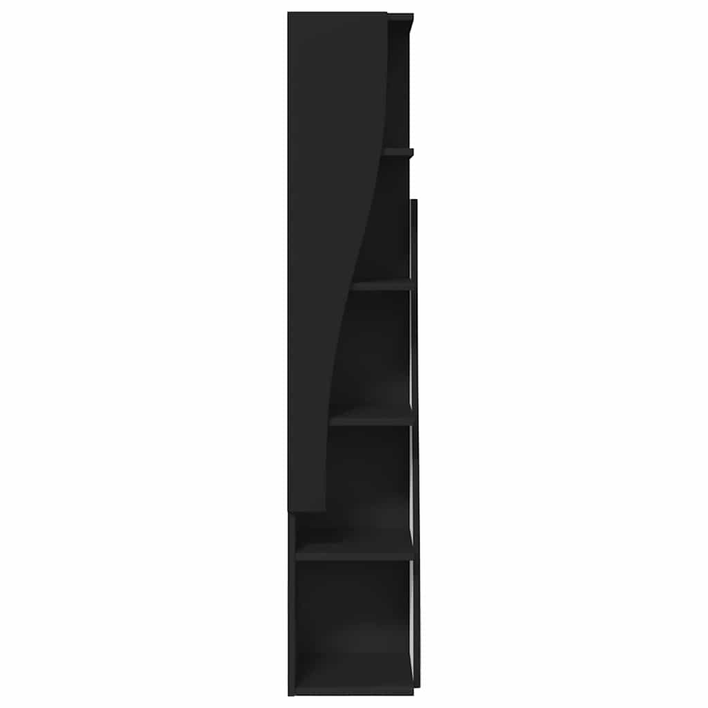 vidaXL Szafka narożna Czarny 27,5x27x140cm Materiał drewnopochodny