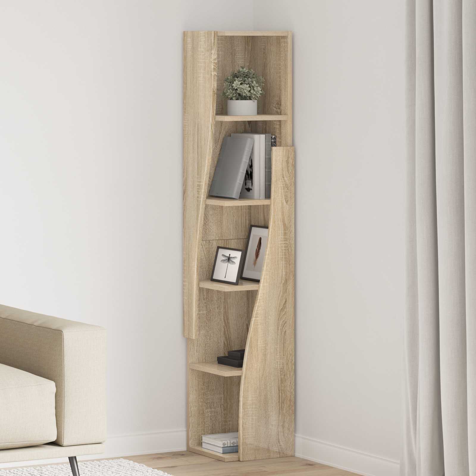 vidaXL Szafka narożna 27,5x27x140cm Drewno inżynieryjne Dąb Sonoma