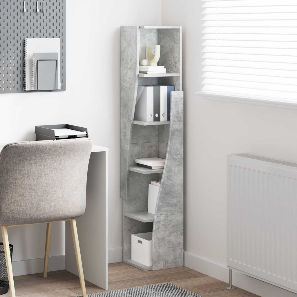vidaXL Szafka narożna 27,5x27x140cm Drewno inżynieryjne Betonowy szary