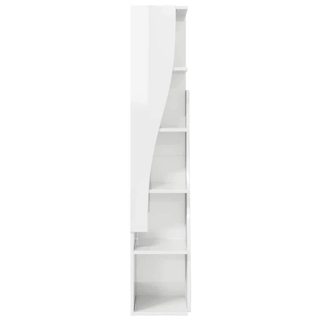 vidaXL Szafka narożna Wysoki połysk biały 27,5x27x140cm