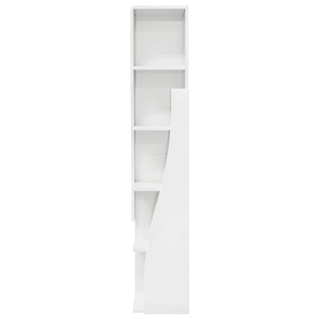 vidaXL Szafka narożna Wysoki połysk biały 27,5x27x140cm