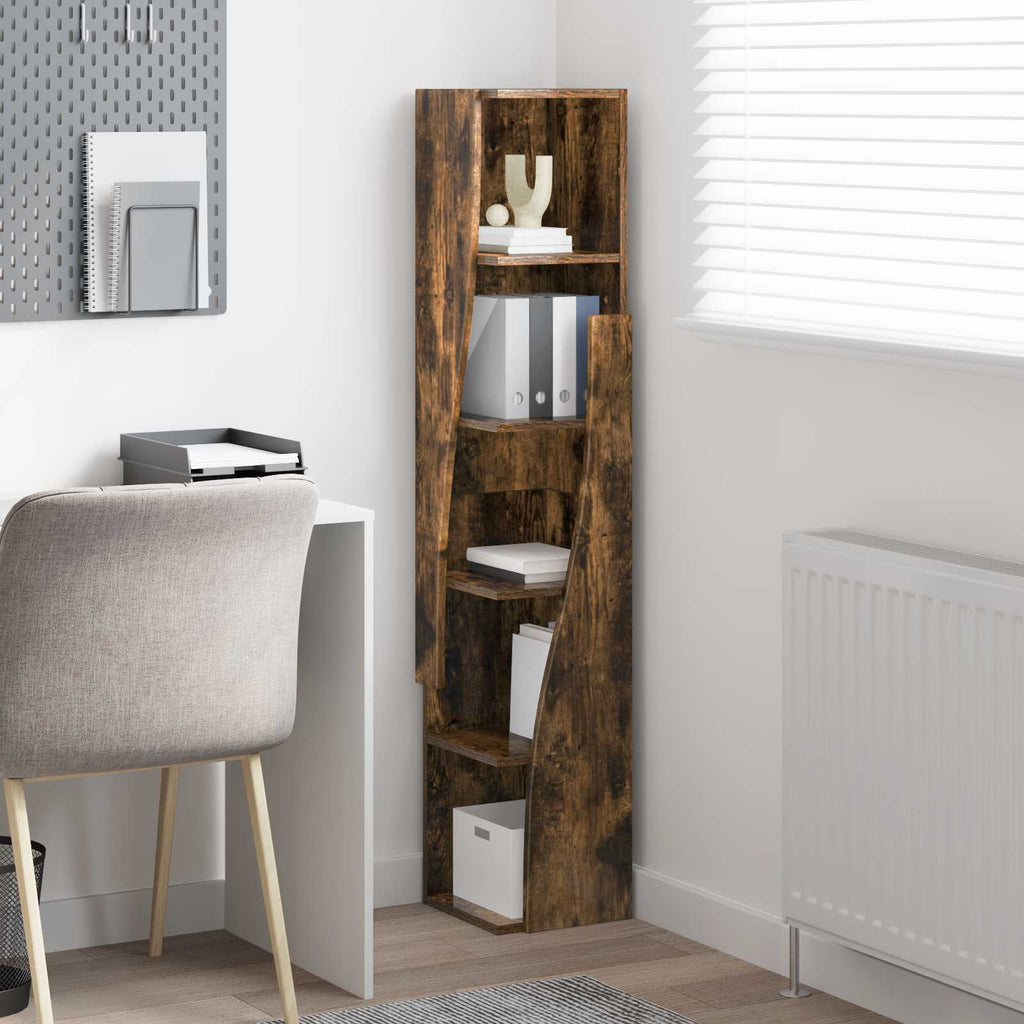 vidaXL Szafka narożna 27,5x27x140cm Drewno inżynieryjne Dąb wędzony
