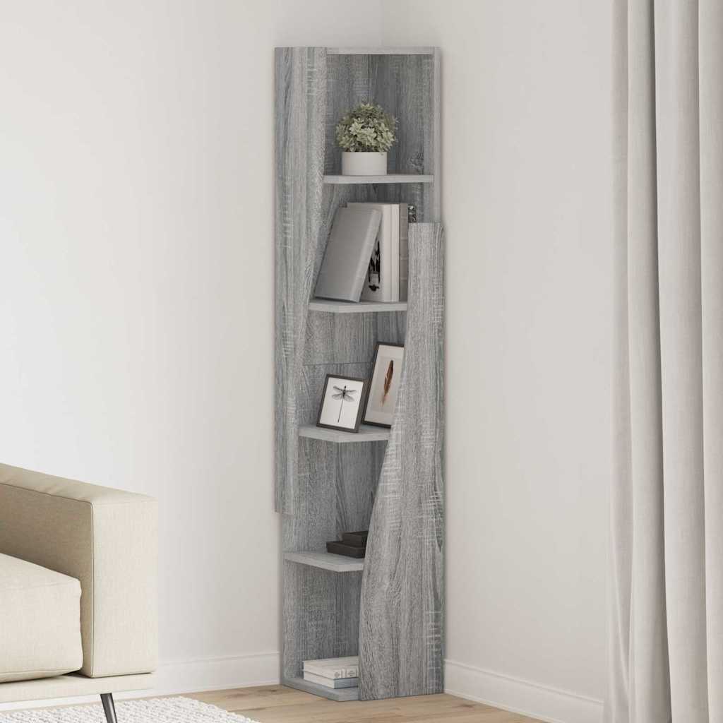 vidaXL Szafka narożna Szary Sonoma 27,5x27x140cm