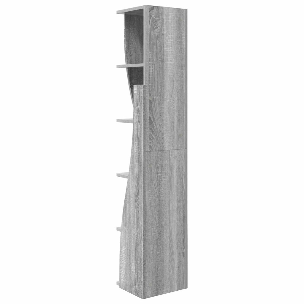 vidaXL Szafka narożna 27,5x27x140cm Drewno inżynieryjne Szary Sonoma