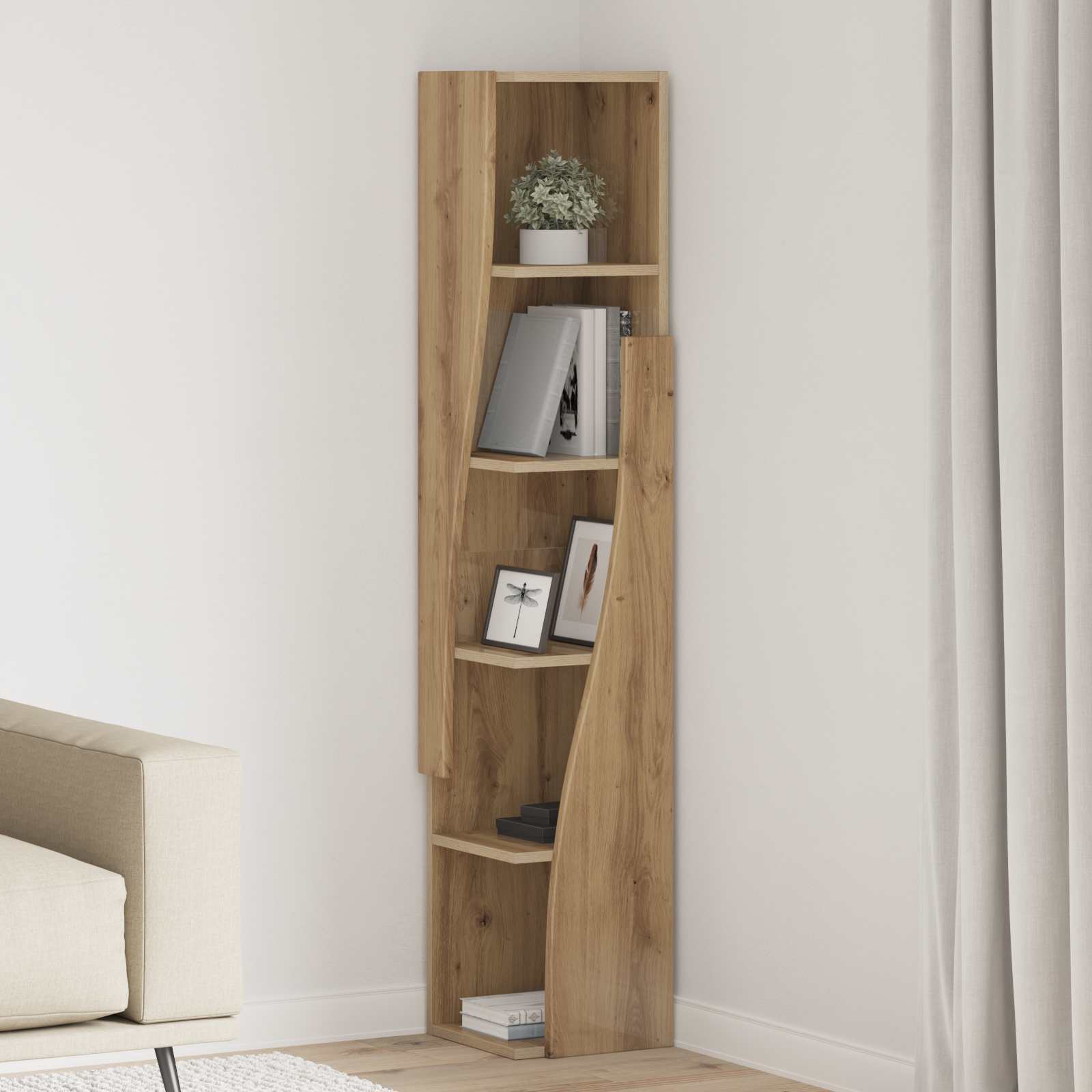 vidaXL Szafka narożna 27,5x27x140cm Drewno inżynieryjne