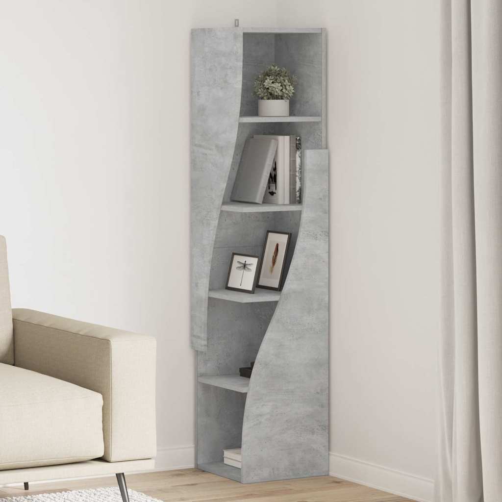 vidaXL Szafka narożna Betonowy szary 32x32x140cm