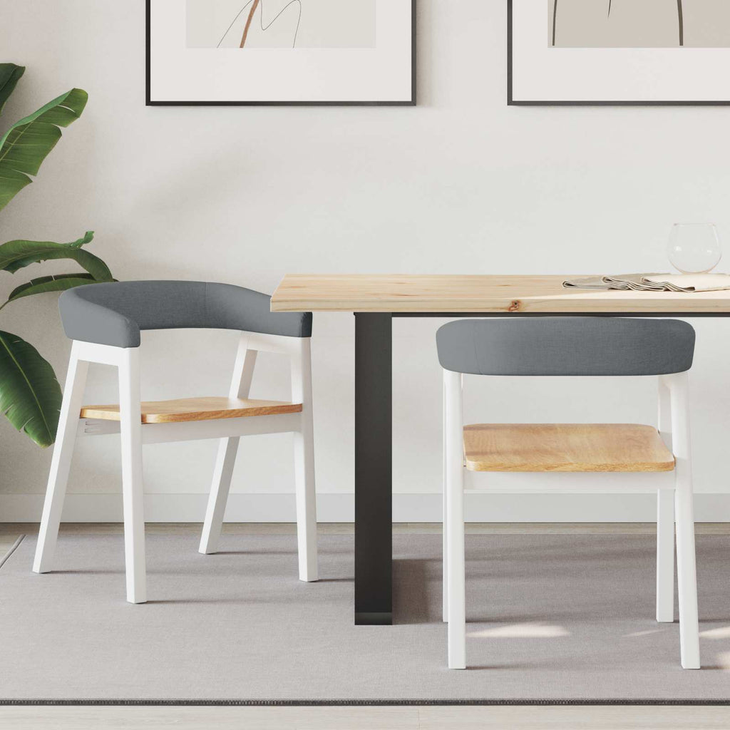 vidaXL Krzesła jadalne 2 pcs Biały 54 x 57 x 73 cm Drewno Gumowe