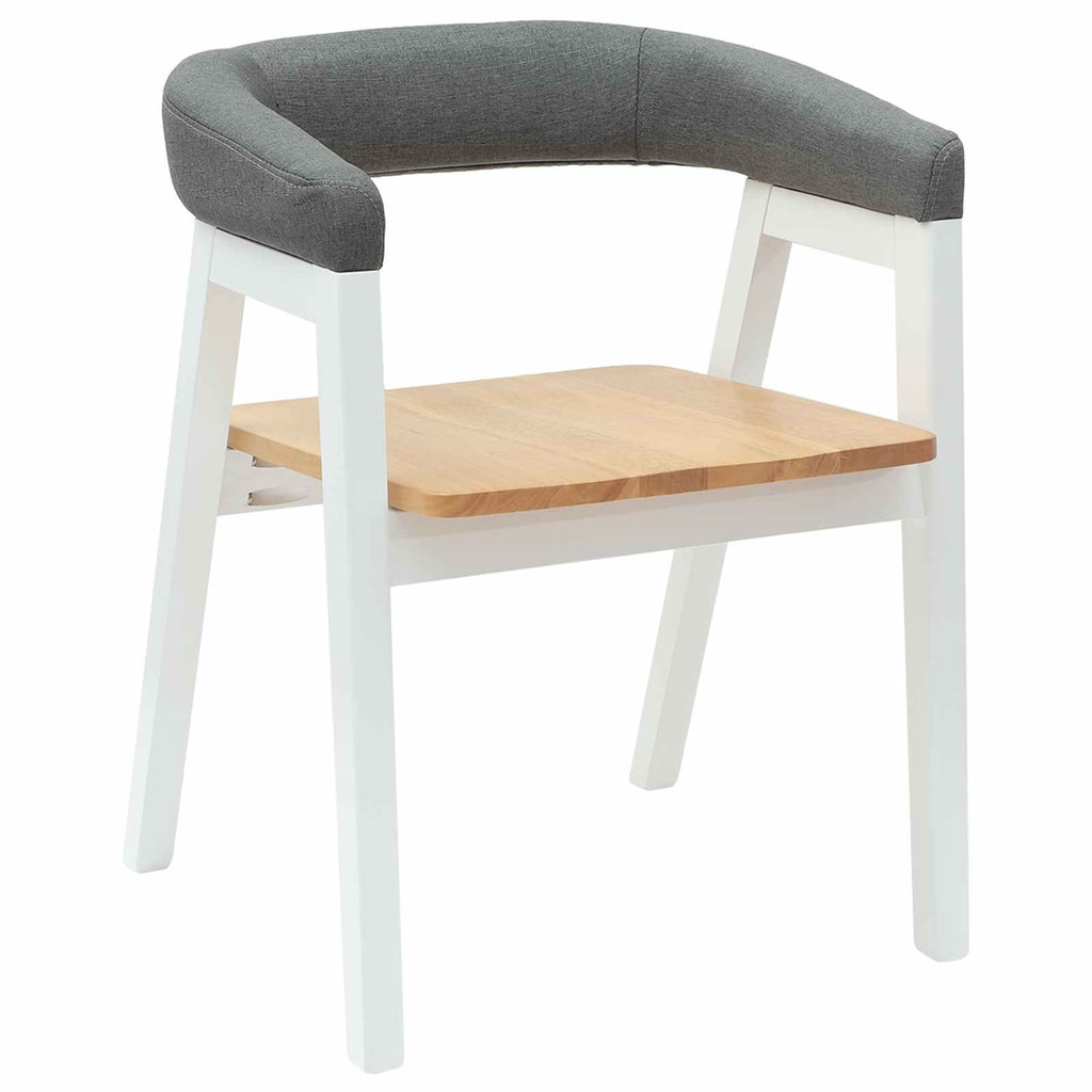 vidaXL Krzesła jadalne 2 pcs Biały 54 x 57 x 73 cm Drewno Gumowe
