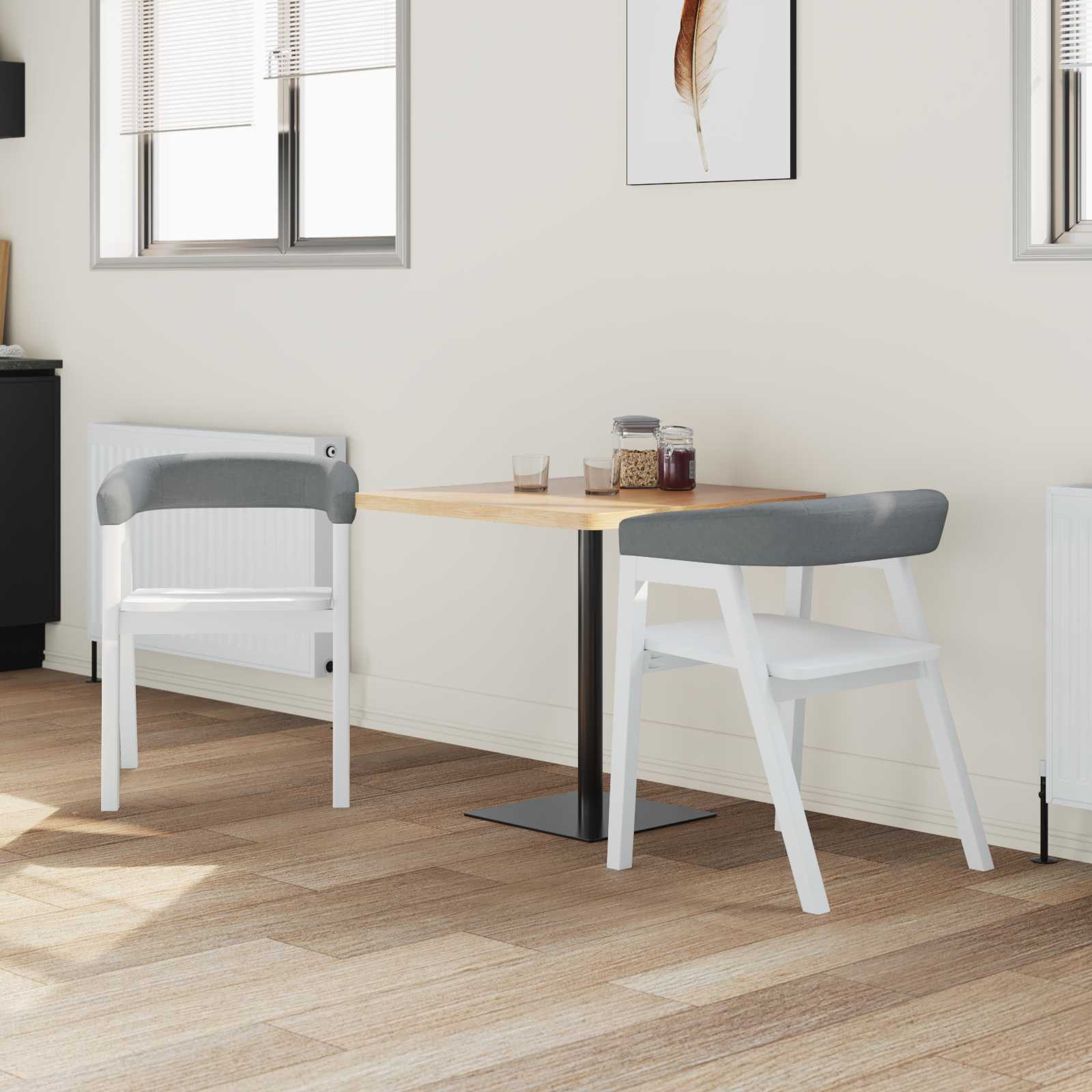vidaXL Krzesła jadalne 2 pcs Biały 54 x 57 x 73 cm Drewno Gumowe