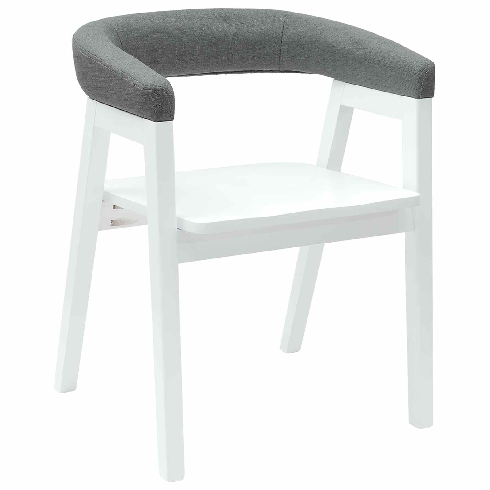 vidaXL Krzesła jadalne 2 pcs Biały 54 x 57 x 73 cm Drewno Gumowe