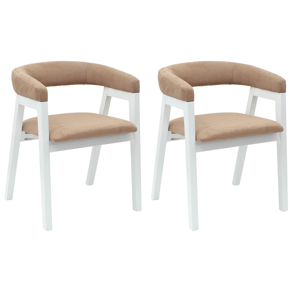 vidaXL Krzesła jadalne 2 pcs Biały 54 x 57 x 73 cm Drewno Gumowe