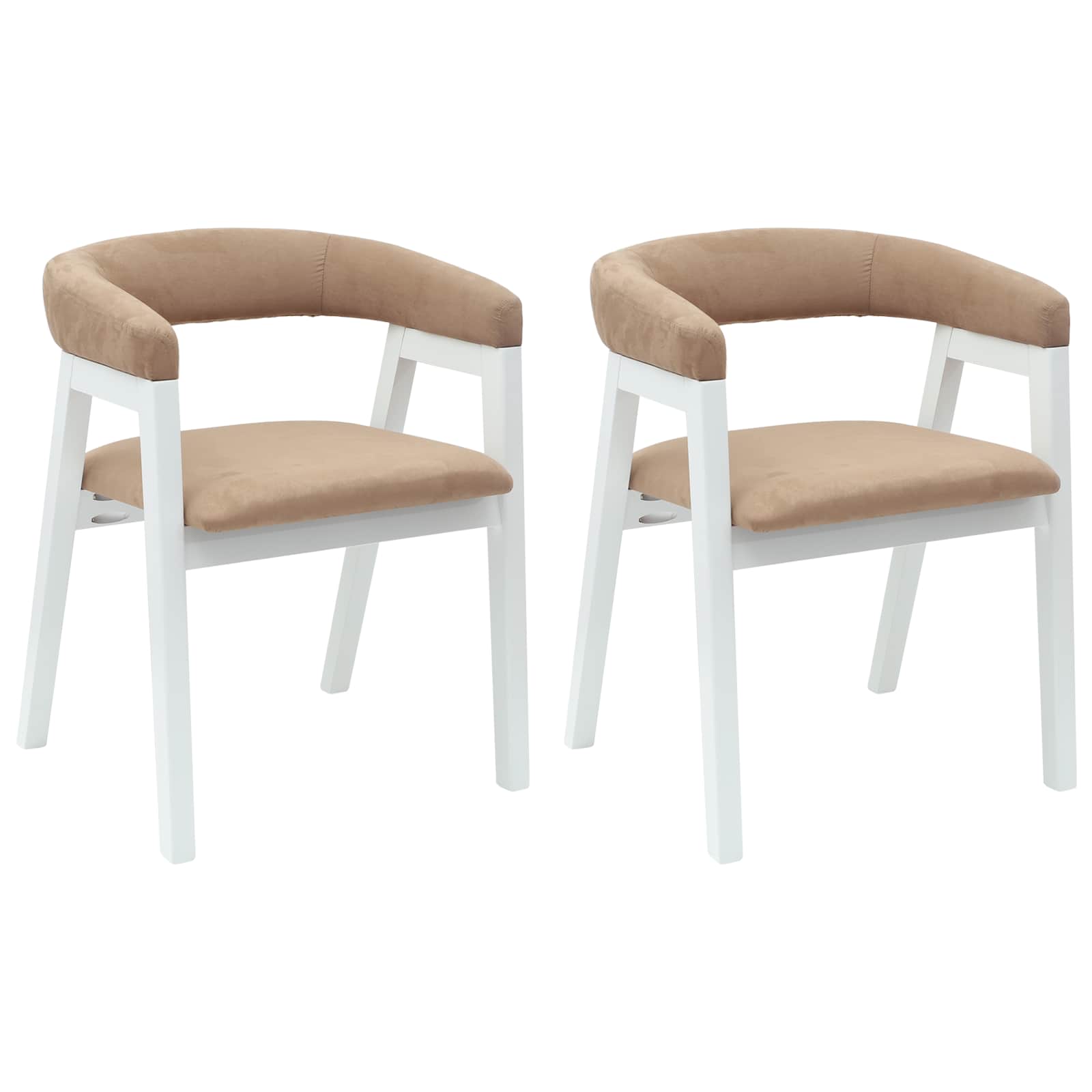 vidaXL Krzesła jadalne 2 pcs Biały 54 x 57 x 73 cm Drewno Gumowe