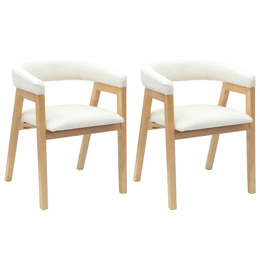 vidaXL Krzesła jadalne 2 pcs Naturalny 54 x 57 x 73 cm Drewno Gumowe