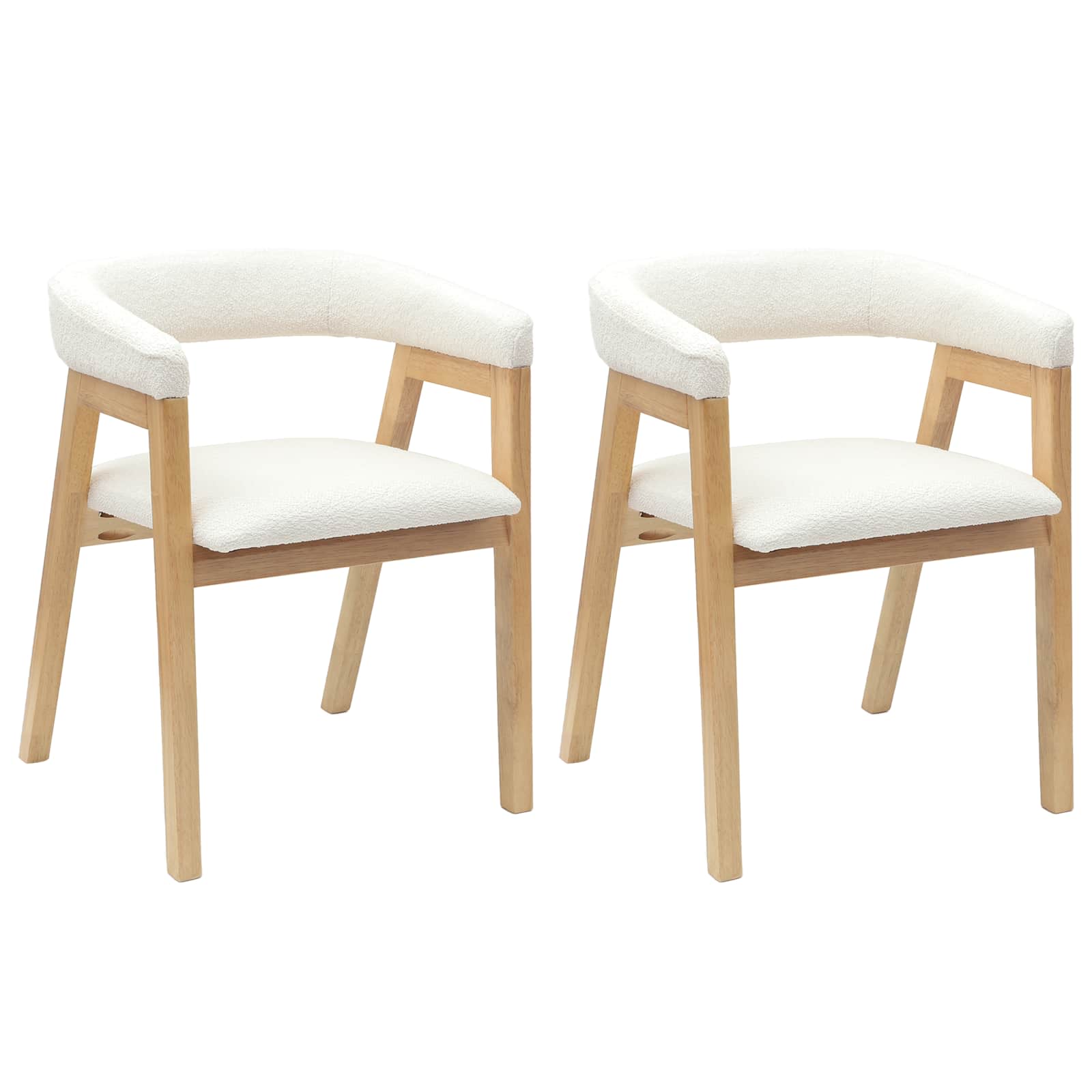 vidaXL Krzesła jadalne 2 pcs Naturalny 54 x 57 x 73 cm Drewno Gumowe