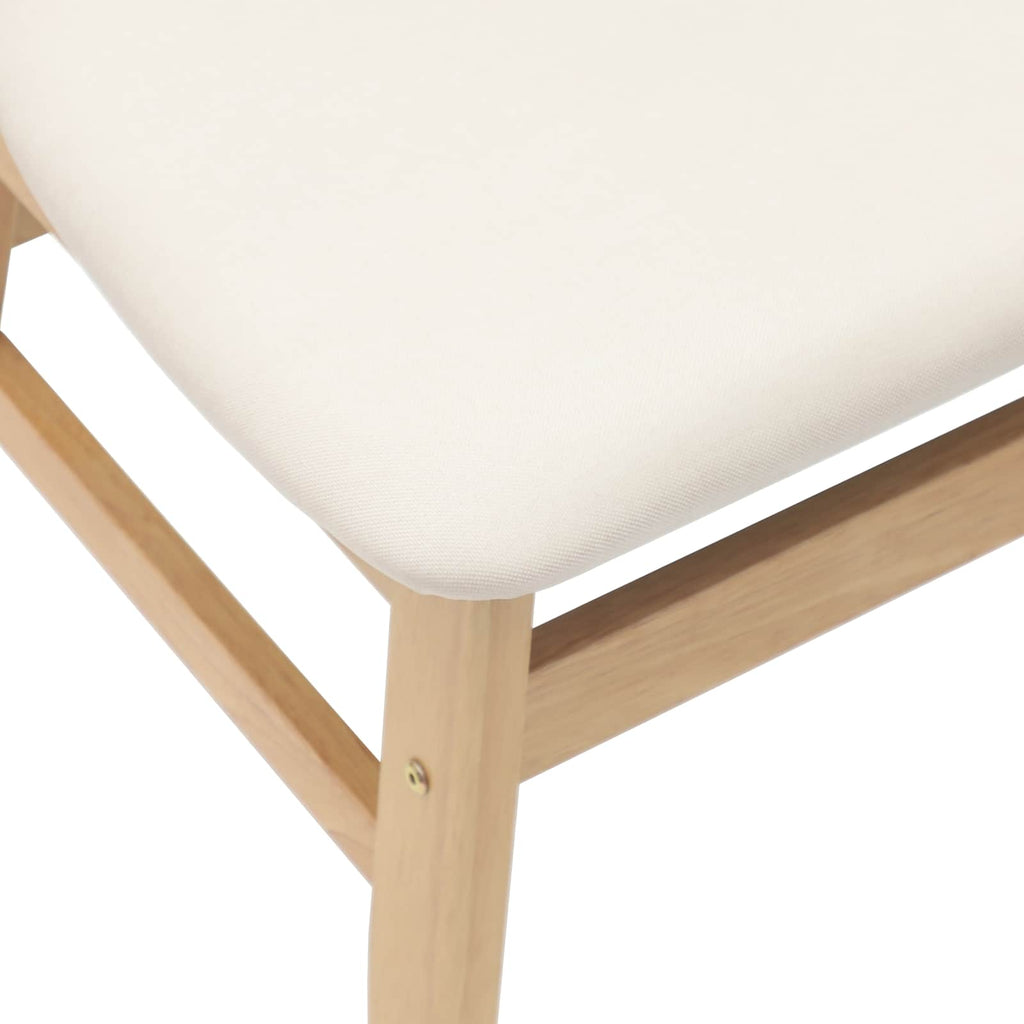 vidaXL Krzesła jadalne 2 pcs Naturalny 42 x 47.5 x 81 cm Drewno Gumowe