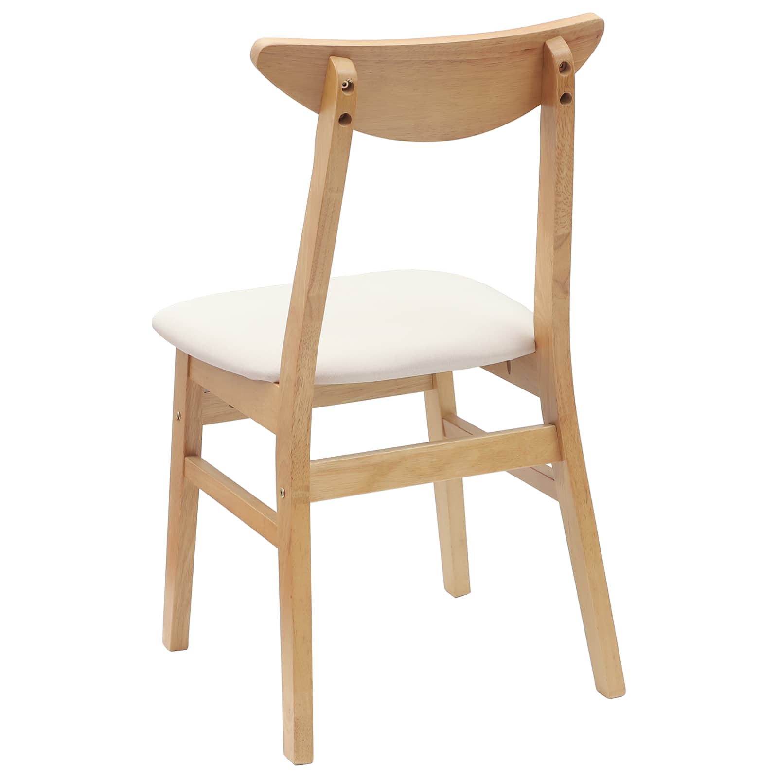 vidaXL Krzesła jadalne 2 pcs Naturalny 42 x 47.5 x 81 cm Drewno Gumowe