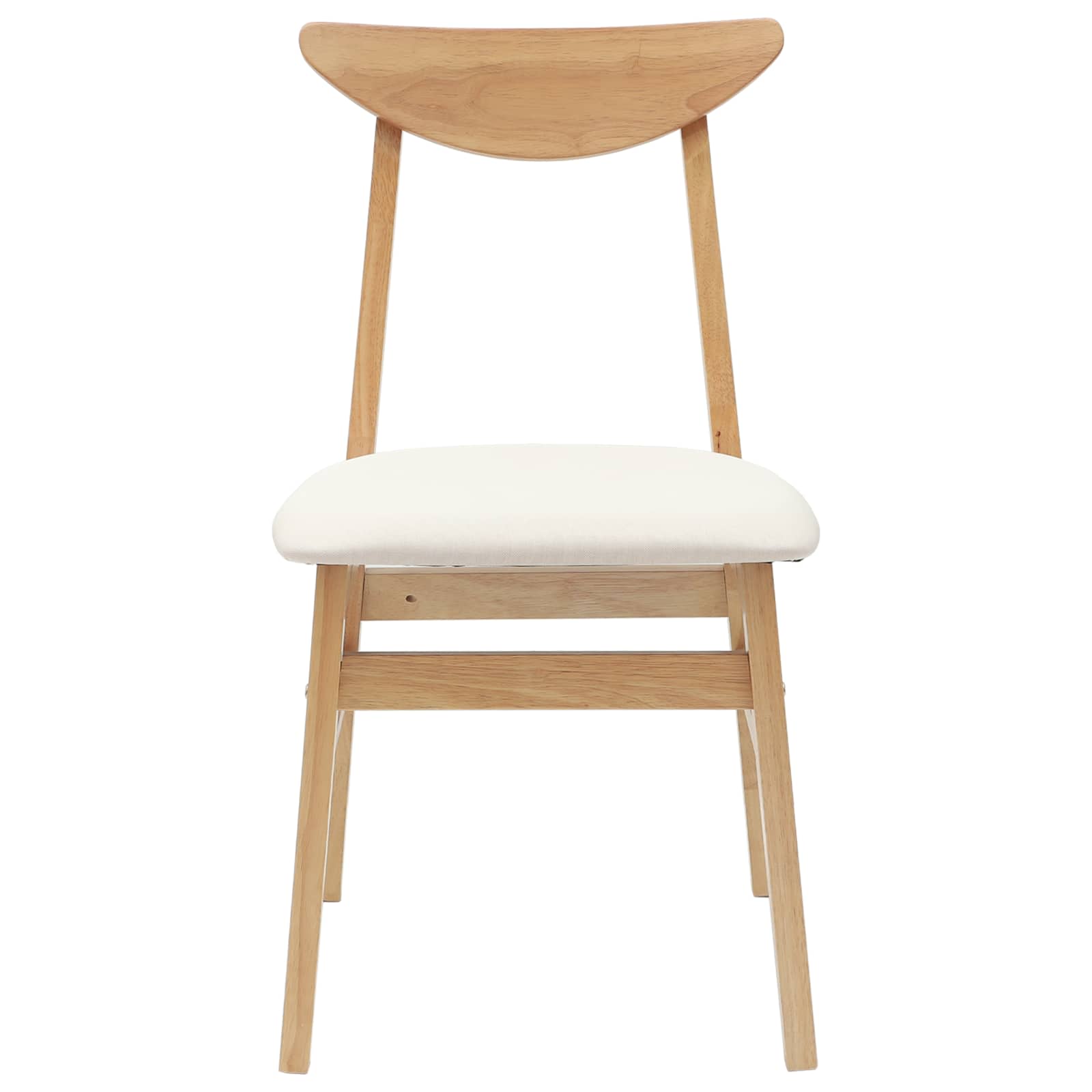 vidaXL Krzesła jadalne 2 pcs Naturalny 42 x 47.5 x 81 cm Drewno Gumowe