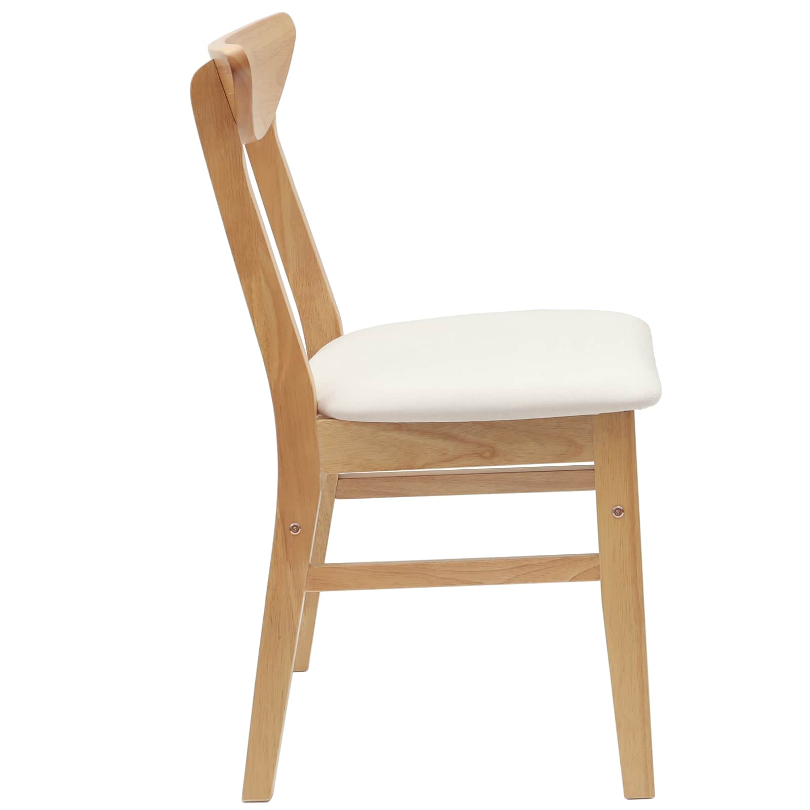 vidaXL Krzesła jadalne 2 pcs Naturalny 42 x 47.5 x 81 cm Drewno Gumowe