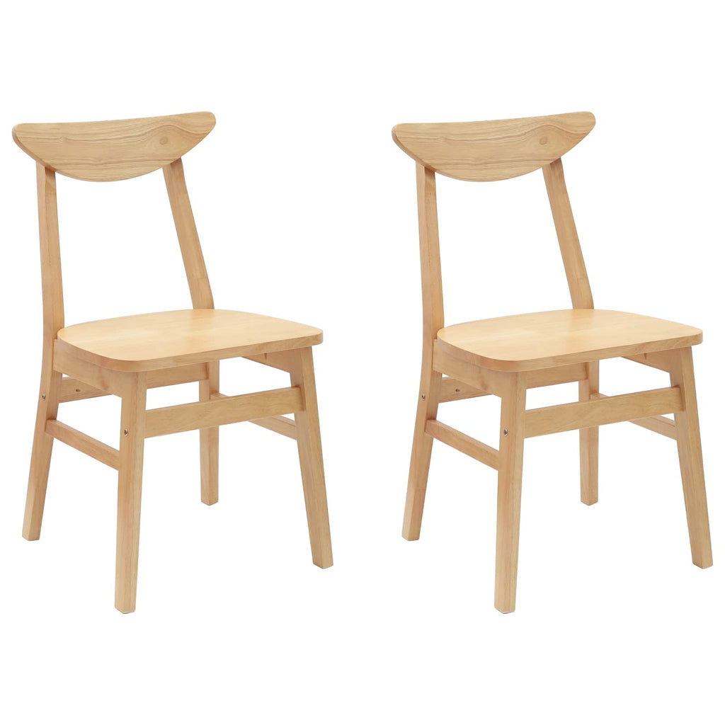 vidaXL Krzesła jadalne 2 pcs Naturalny 42 x 47.5 x 81 cm Drewno Gumowe