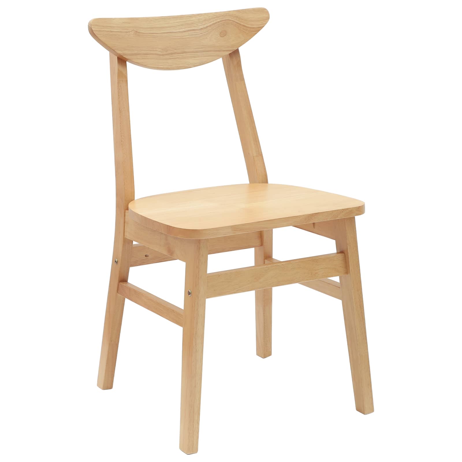 vidaXL Krzesła jadalne 2 pcs Naturalny 42 x 47.5 x 81 cm Drewno Gumowe