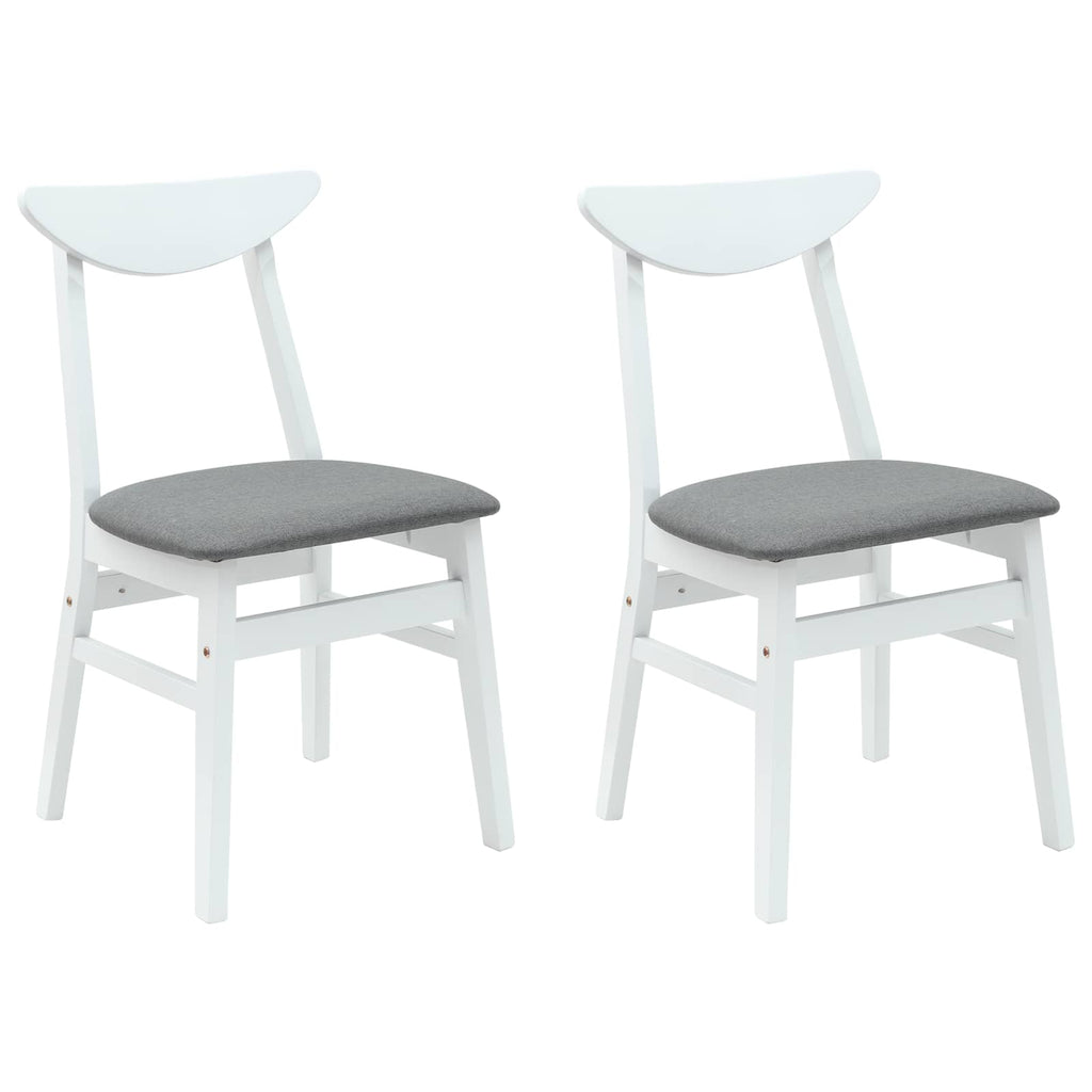 vidaXL Krzesła jadalne 2 pcs Biały 42 x 47.5 x 81 cm Drewno Gumowe