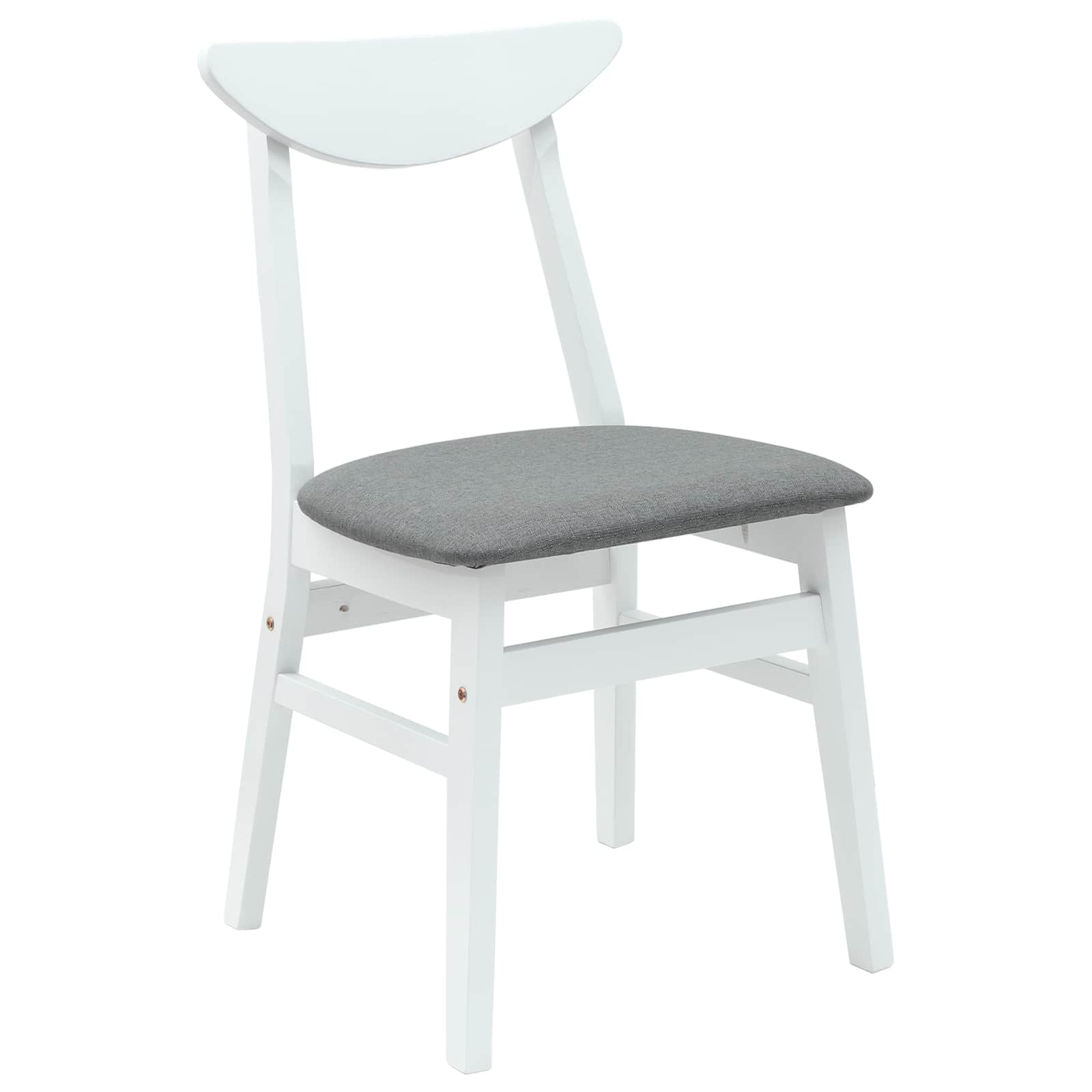 vidaXL Krzesła jadalne 2 pcs Biały 42 x 47.5 x 81 cm Drewno Gumowe