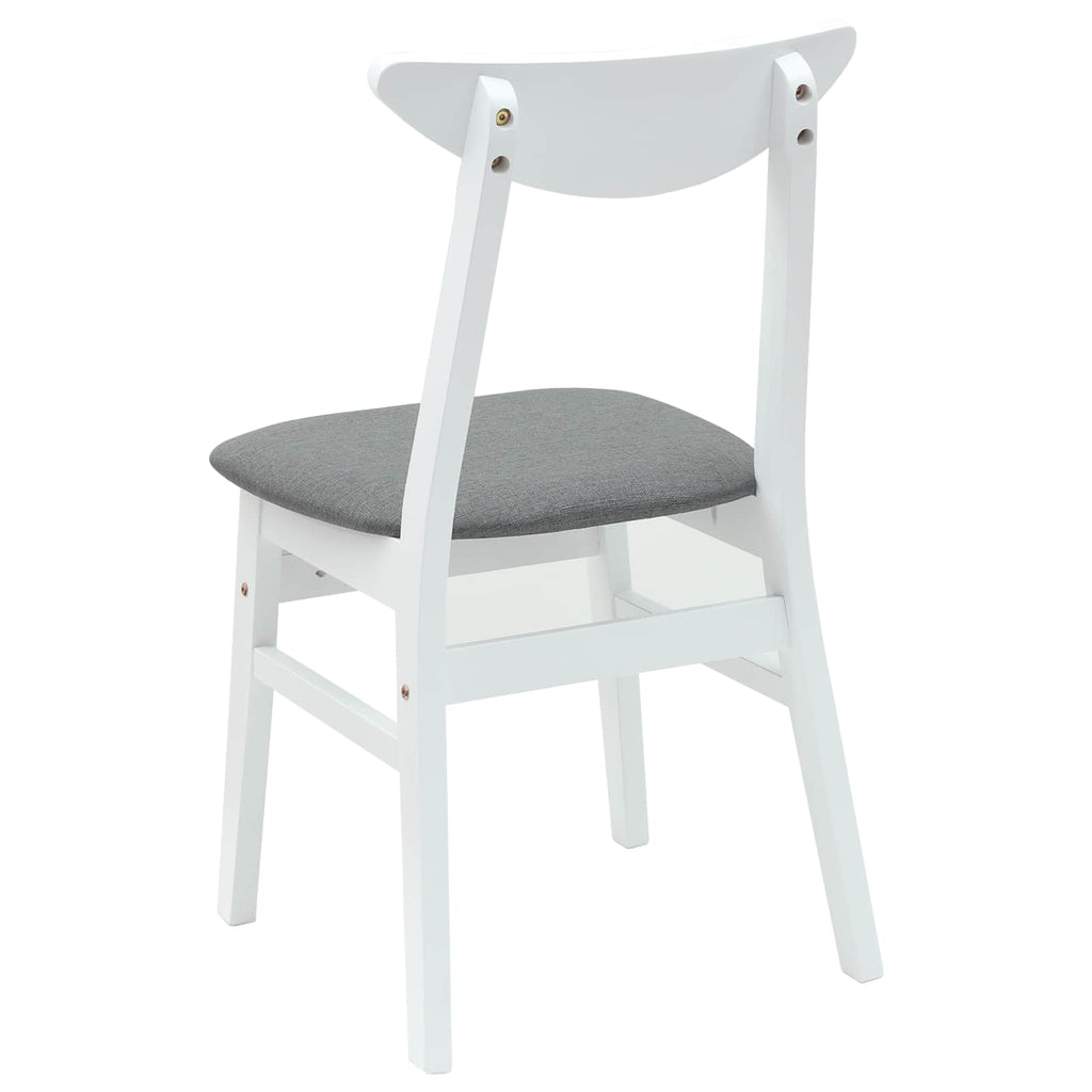 vidaXL Krzesła jadalne 2 pcs Biały 42 x 47.5 x 81 cm Drewno Gumowe
