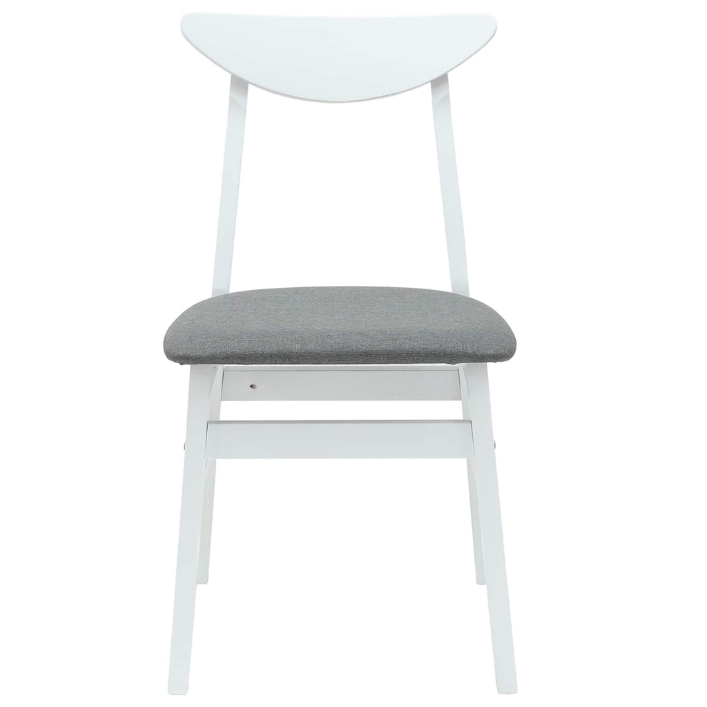 vidaXL Krzesła jadalne 2 pcs Biały 42 x 47.5 x 81 cm Drewno Gumowe