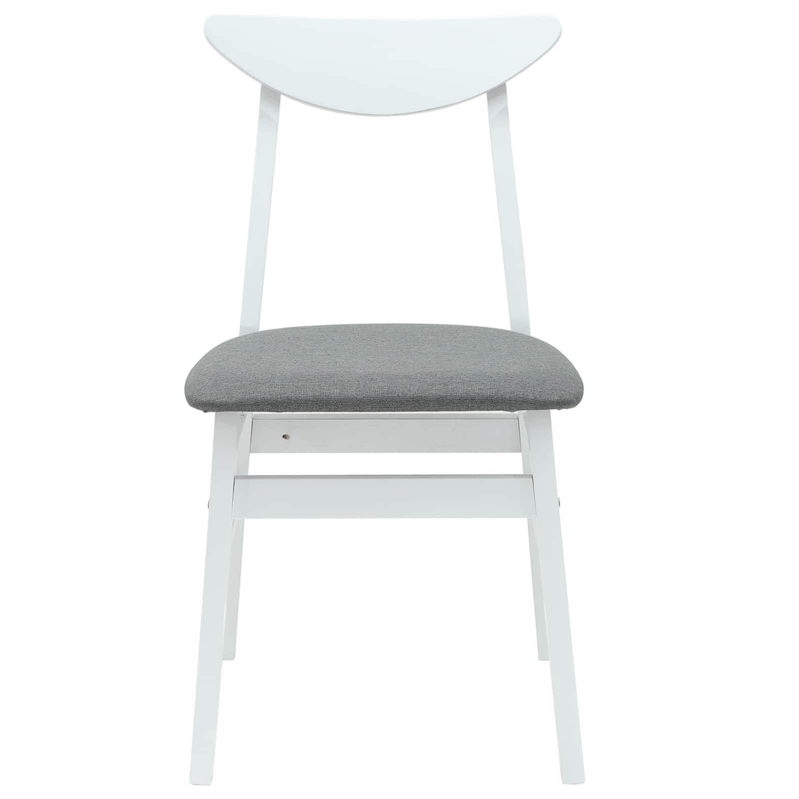 vidaXL Krzesła jadalne 2 pcs Biały 42 x 47.5 x 81 cm Drewno Gumowe