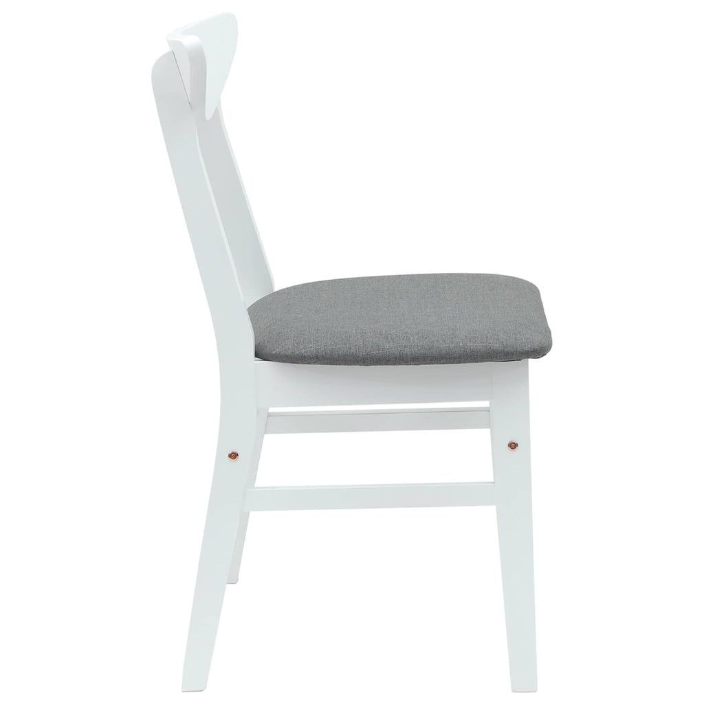 vidaXL Krzesła jadalne 2 pcs Biały 42 x 47.5 x 81 cm Drewno Gumowe