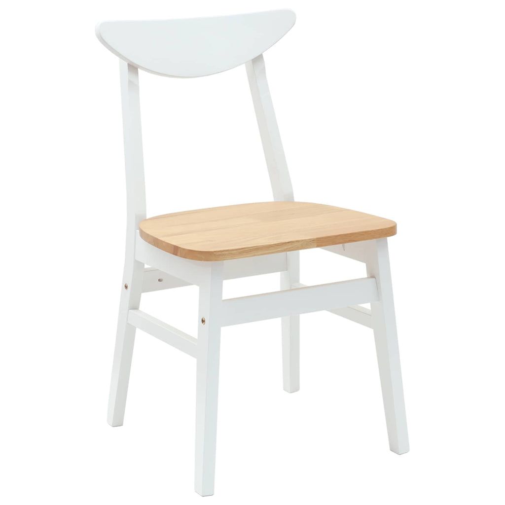 vidaXL Krzesła jadalne 2 pcs Biały 42 x 47.5 x 81 cm Drewno Gumowe