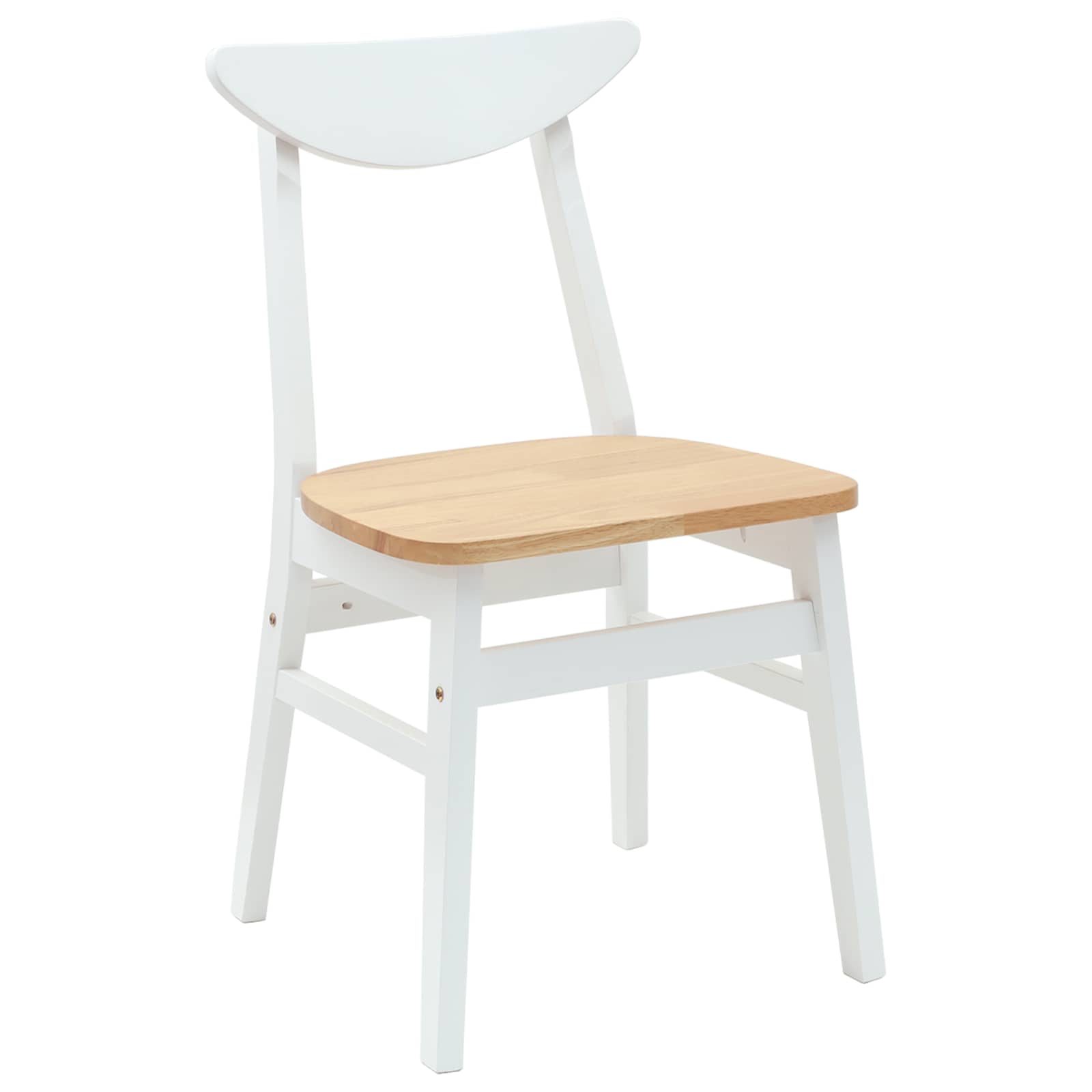 vidaXL Krzesła jadalne 2 pcs Biały 42 x 47.5 x 81 cm Drewno Gumowe