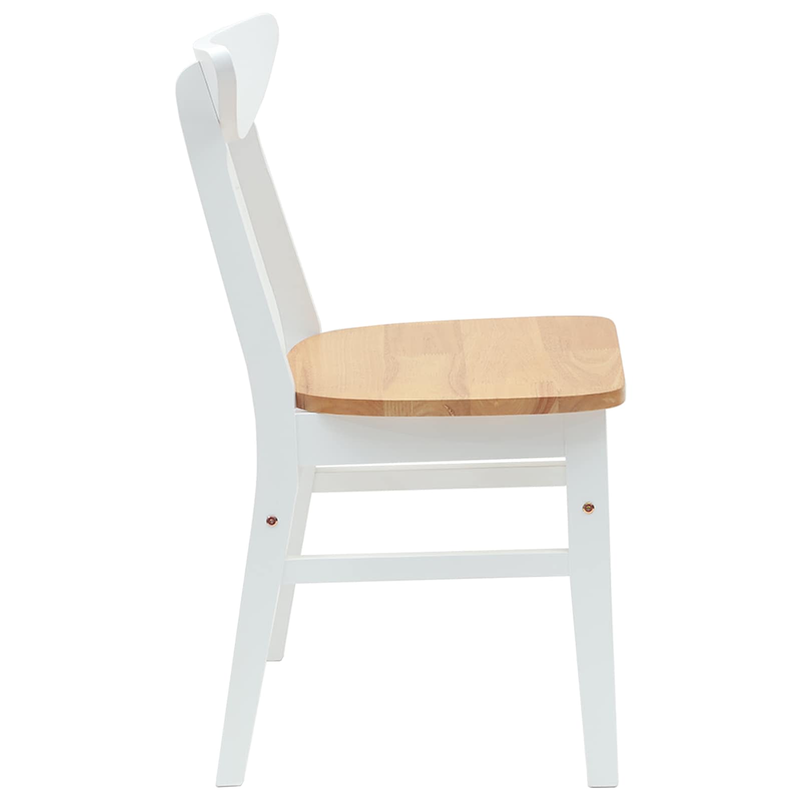 vidaXL Krzesła jadalne 2 pcs Biały 42 x 47.5 x 81 cm Drewno Gumowe