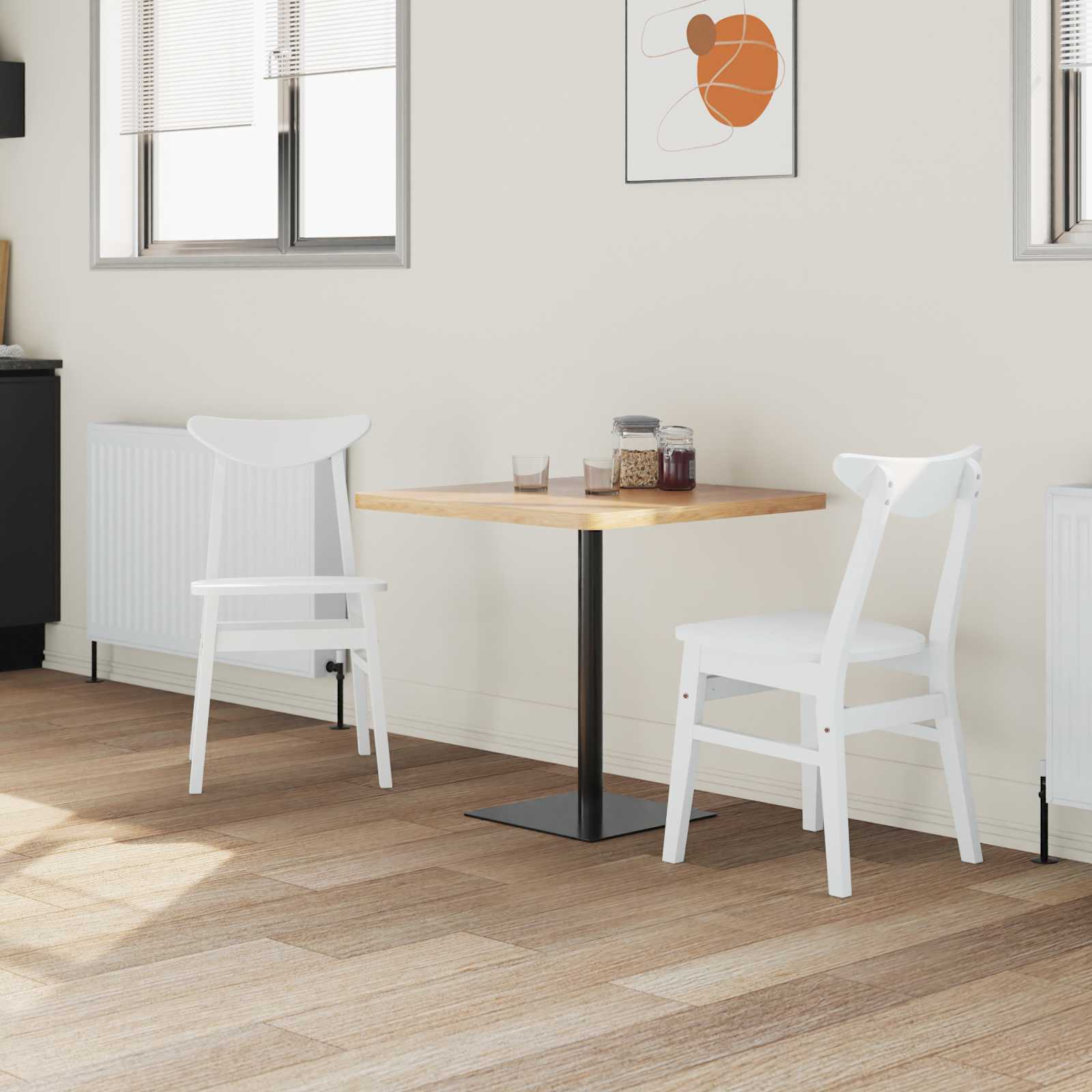 vidaXL Krzesła jadalne 2 pcs Biały 42 x 47.5 x 81 cm Drewno Gumowe