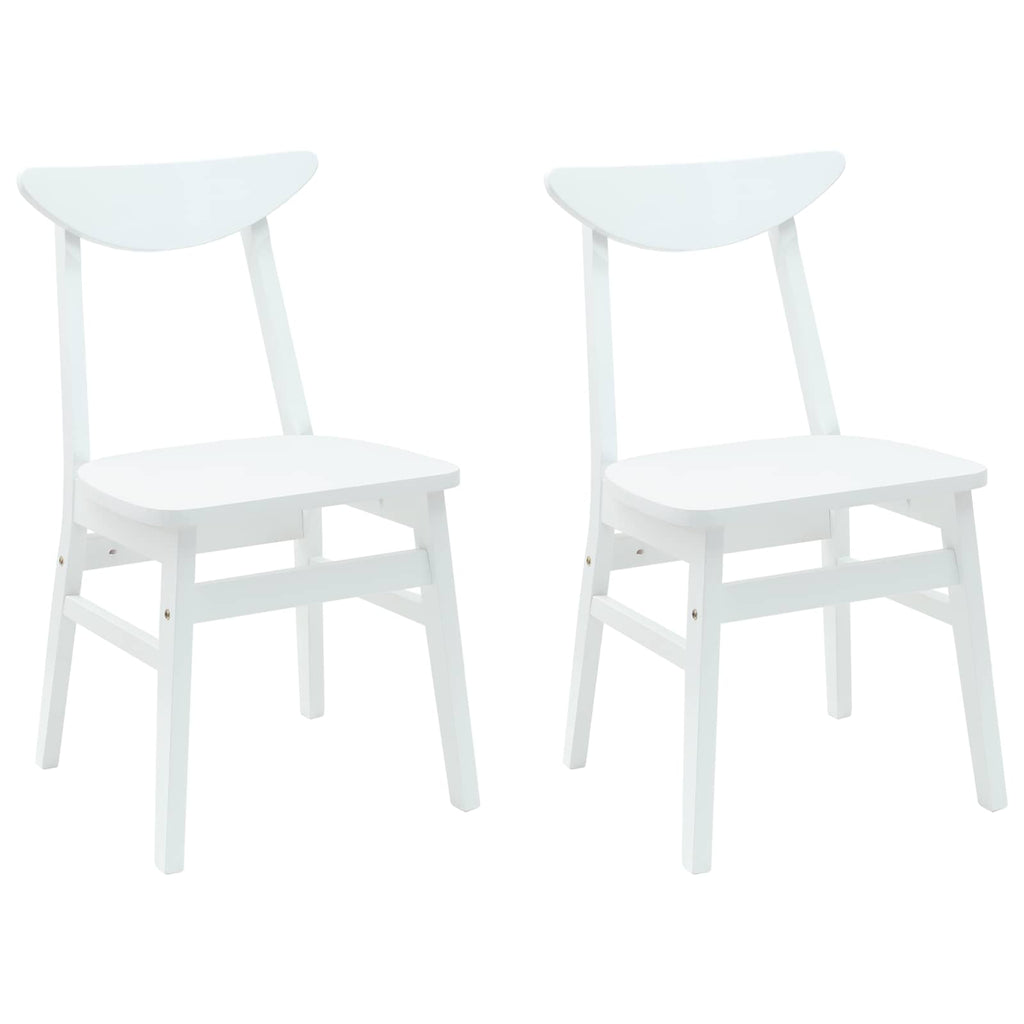 vidaXL Krzesła jadalne 2 pcs Biały 42 x 47.5 x 81 cm Drewno Gumowe
