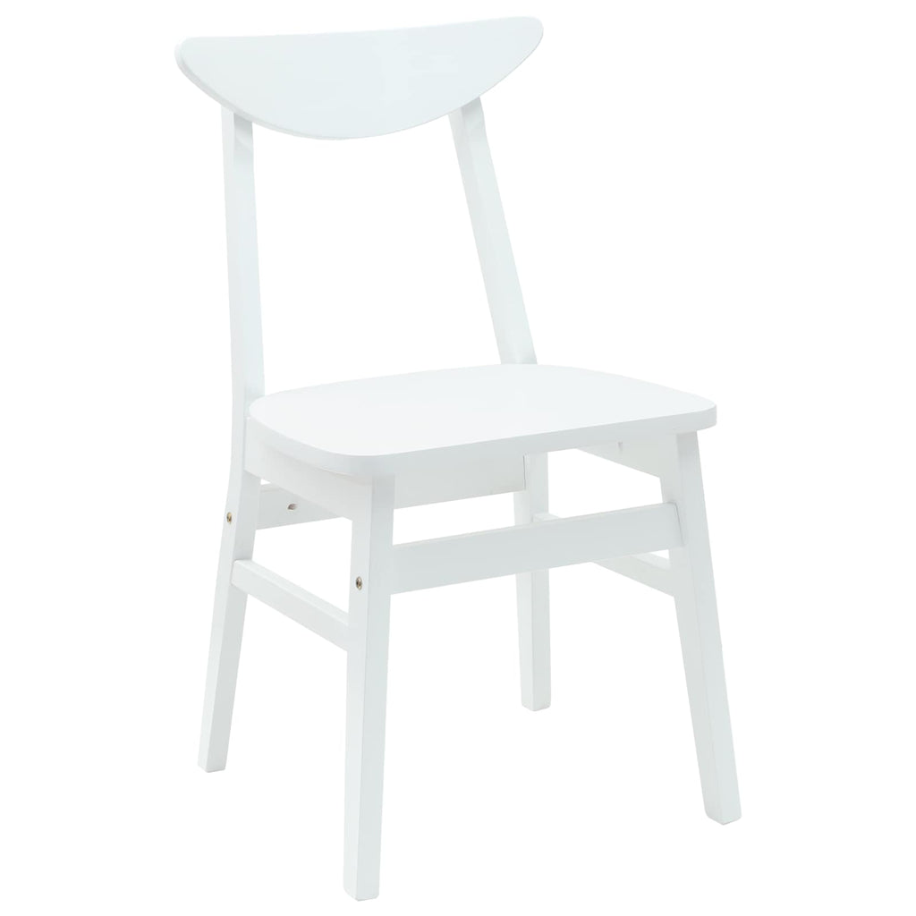 vidaXL Krzesła jadalne 2 pcs Biały 42 x 47.5 x 81 cm Drewno Gumowe
