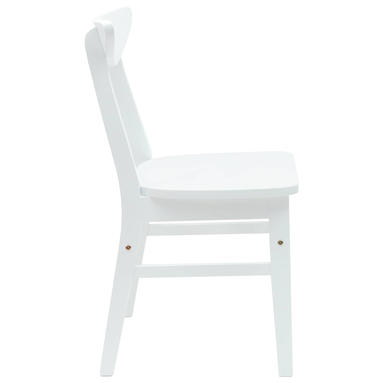 vidaXL Krzesła jadalne 2 pcs Biały 42 x 47.5 x 81 cm Drewno Gumowe
