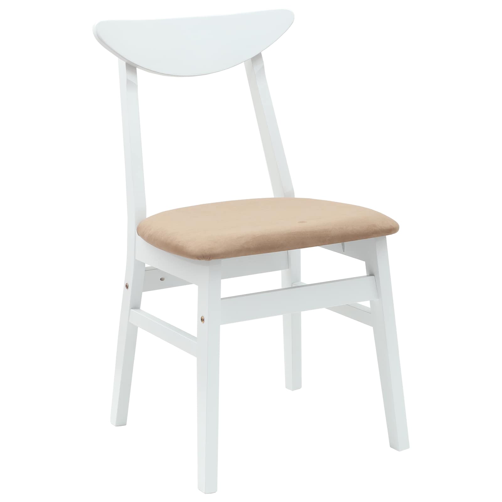 vidaXL Krzesła jadalne 2 pcs Biały 42 x 47.5 x 81 cm Drewno Gumowe