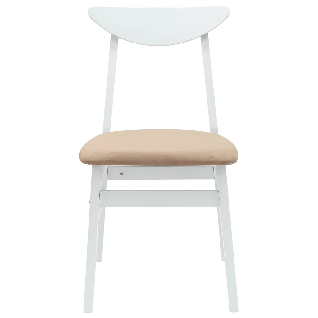 vidaXL Krzesła jadalne 2 pcs Biały 42 x 47.5 x 81 cm Drewno Gumowe