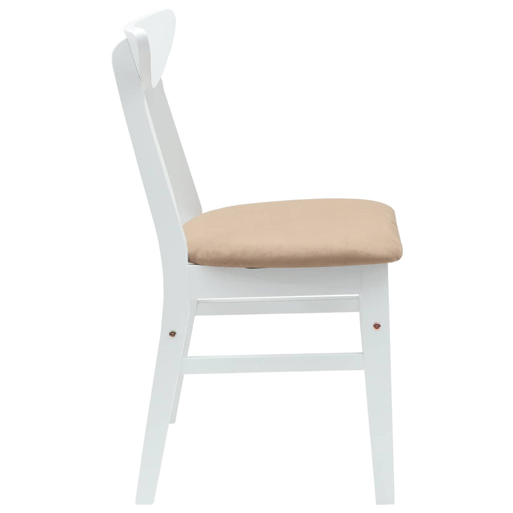 vidaXL Krzesła jadalne 2 pcs Biały 42 x 47.5 x 81 cm Drewno Gumowe