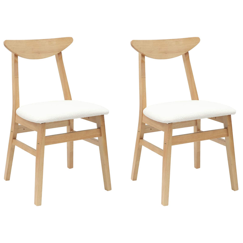 vidaXL Krzesła jadalne 2 pcs Naturalny 42 x 47.5 x 81 cm Drewno Gumowe