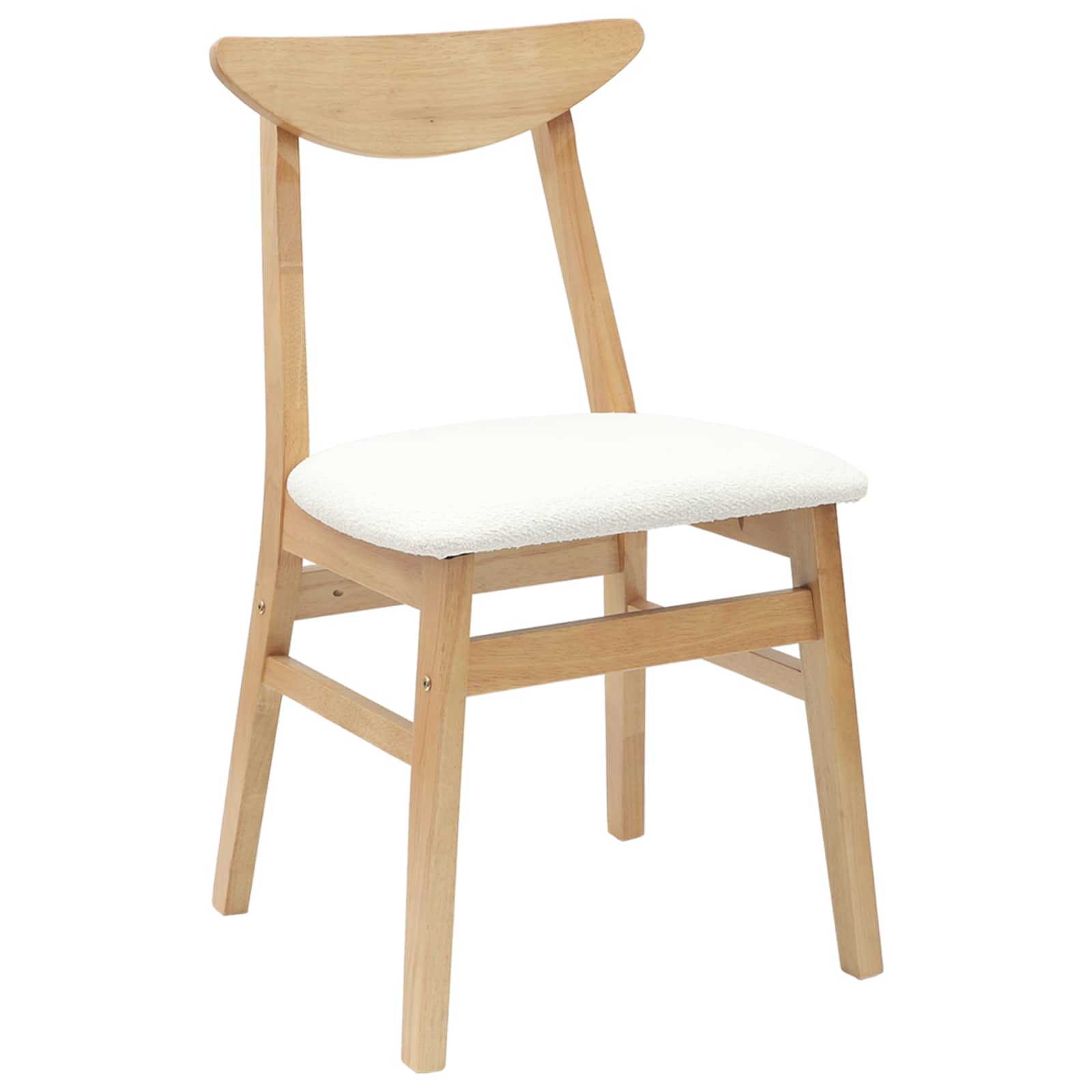 vidaXL Krzesła jadalne 2 pcs Naturalny 42 x 47.5 x 81 cm Drewno Gumowe