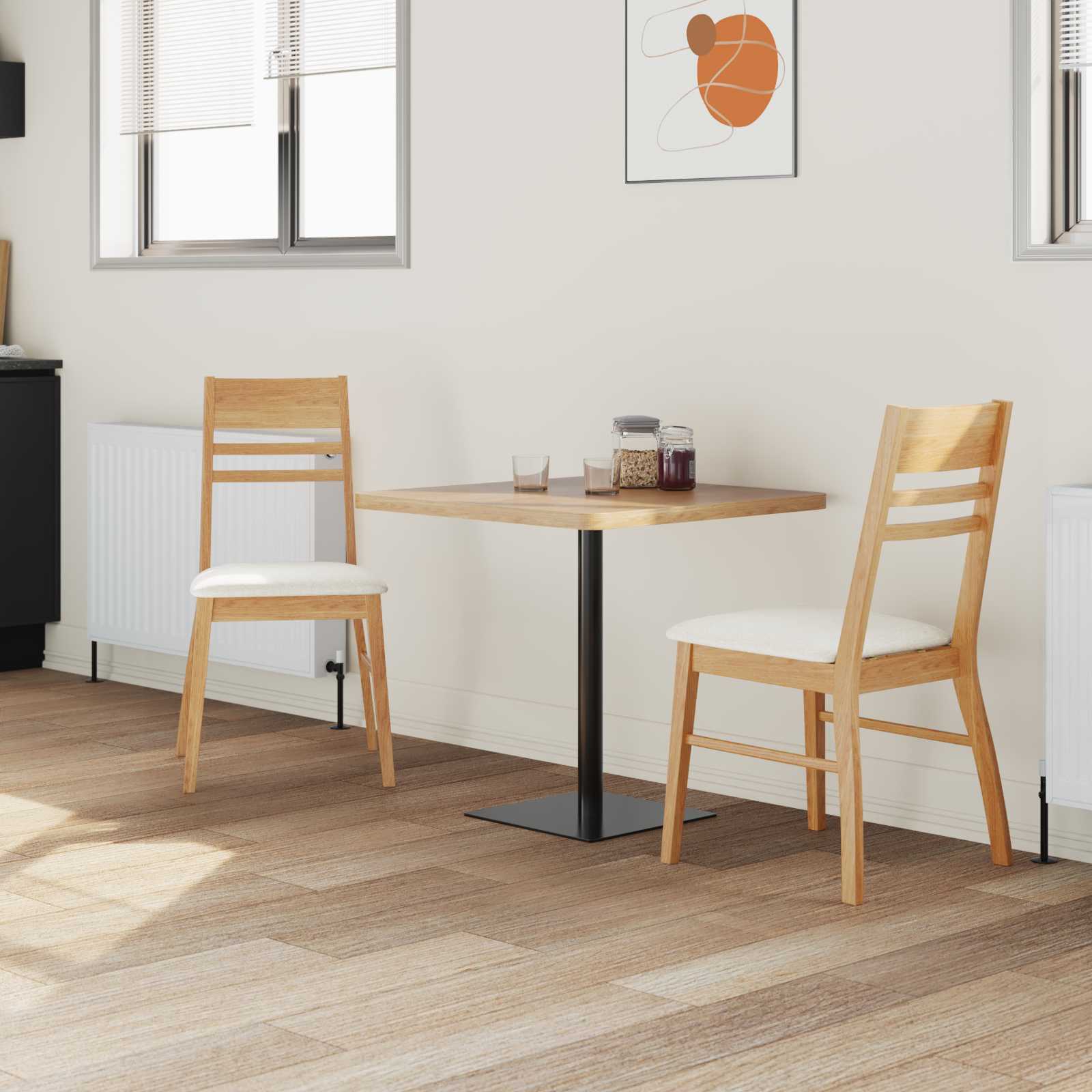 vidaXL Krzesła jadalne 2 pcs Naturalny 43 x 54 x 89 cm Drewno Gumowe