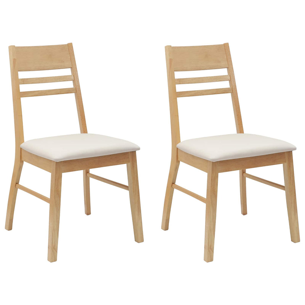 vidaXL Krzesła jadalne 2 pcs Naturalny 43 x 54 x 89 cm Drewno Gumowe